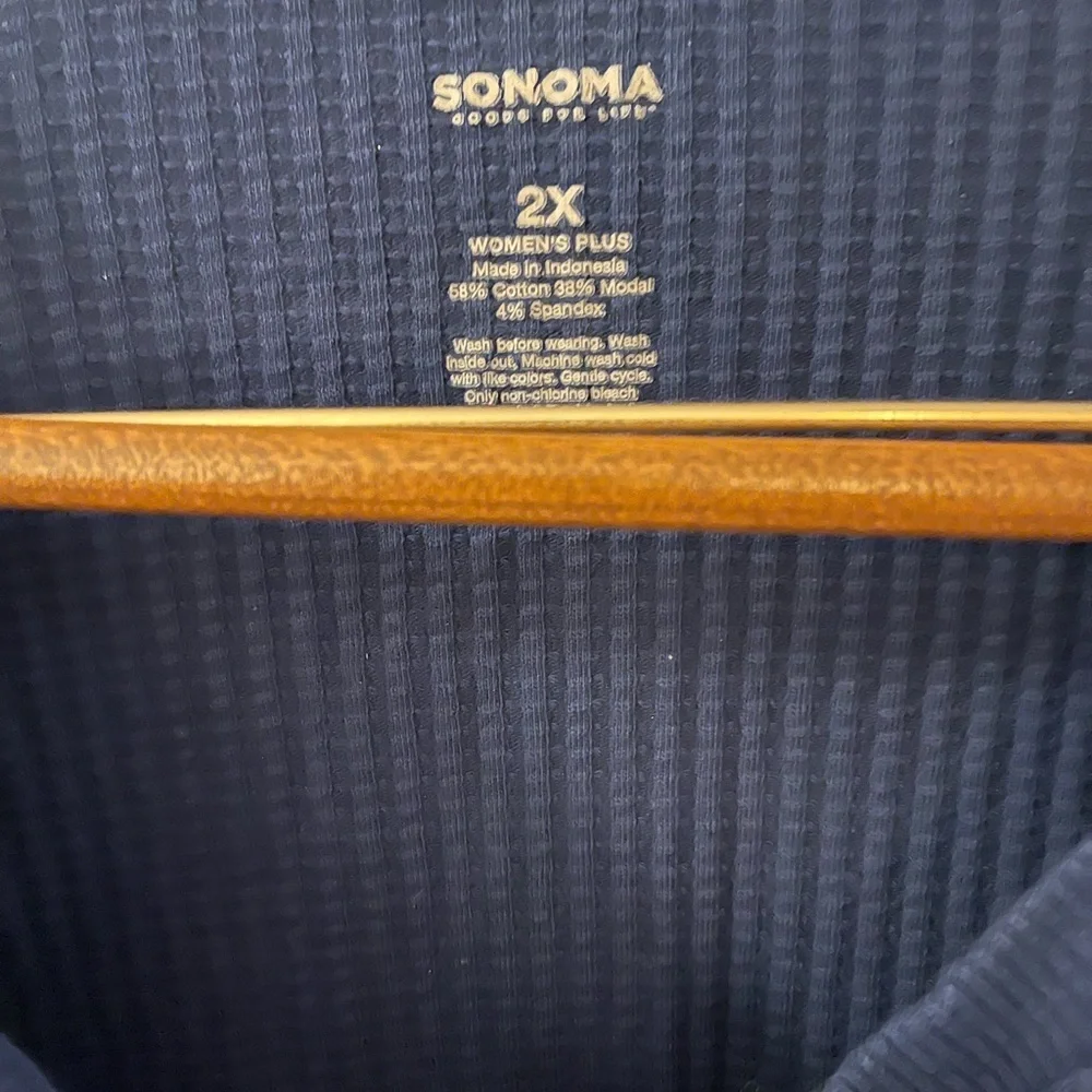 Sonoma Navy Textured Women's Plus Top